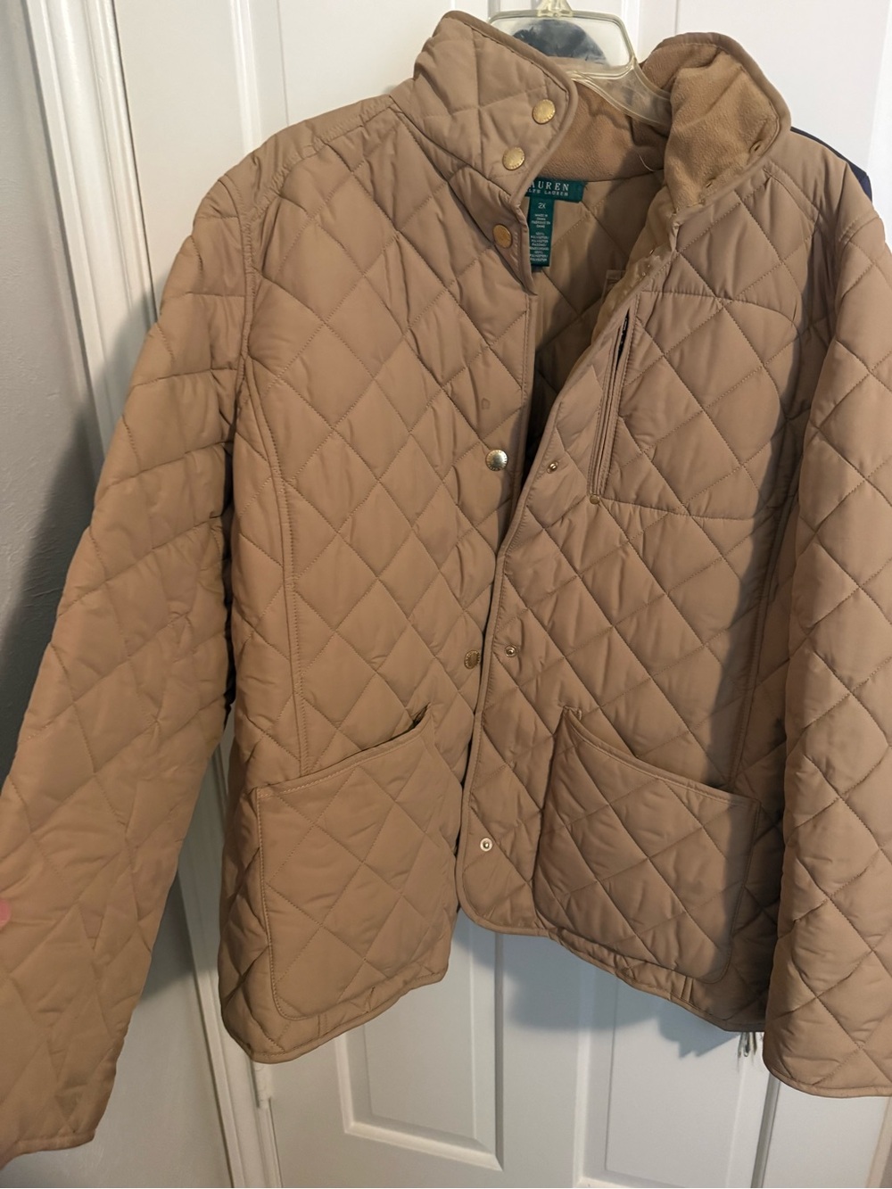 Lauren Ralph Lauren Quilted Puffer Jacket in Tan